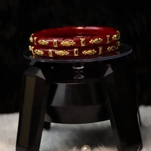 Buy Gold Plated and Shakha Pola Bangle Set for Women (Red & White) at ...