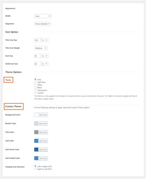 Image result for WordPress Content Table