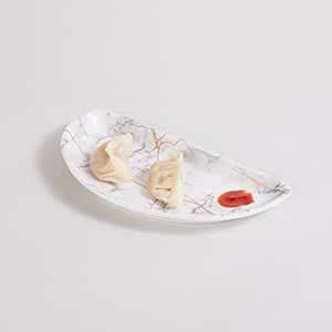 Buy Home Centre Silvano White Printed Melamine Platter - 25.4x13.3cm ...