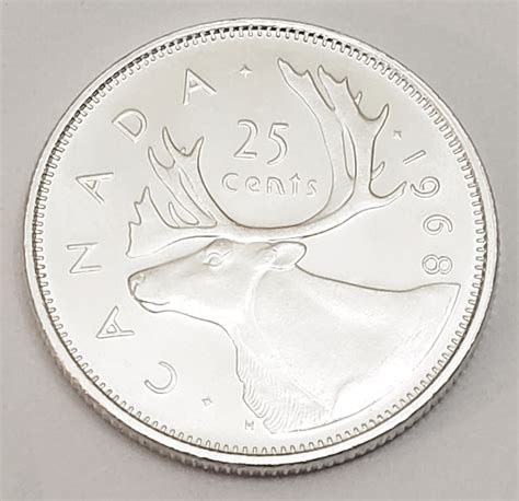 1968 Canadian Quarter *50% SILVER* *BU – UNCIRCULATED* *FREE SHIPPING ...