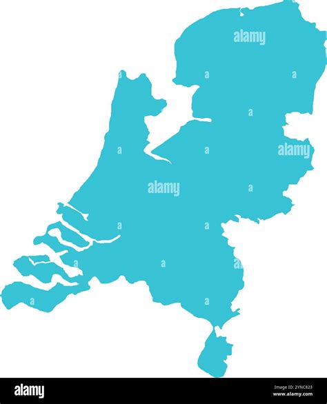Netherlands MAP in Blue, Country Map, Netherlands, Border Map, Border ...