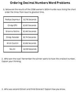 Image result for Ordering Numbers Word Problems