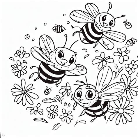 Bee Coloring Page – Color My Pages