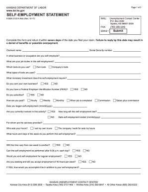 Fillable Online Self Employment Statement, K-BEN 3120-A Fax Email Print ...