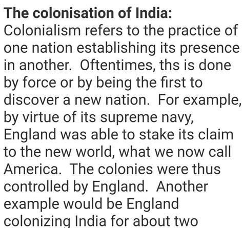 Write a short note on colonization of india - Brainly.in