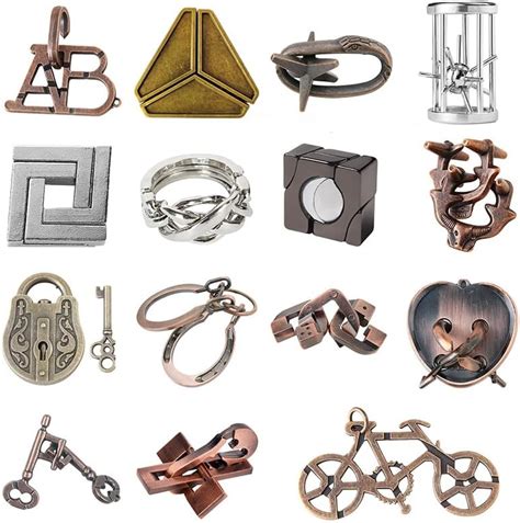 Ketsicart® Brain Teaser Puzzle, Metal Puzzle, Unlock Interlock IQ Test ...
