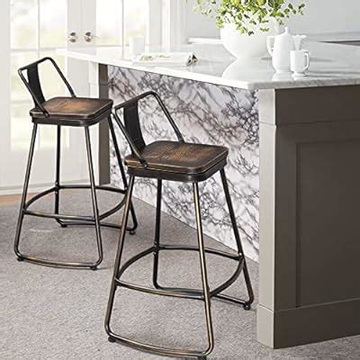 Buy ALISH 30 Inch Swivel Bar Stools Set of 2 Industrial Counter Stools ...