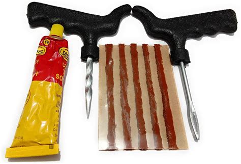 Seahorse Polymers Tubeless Tyre Puncture Repair Kit Puncher Patch Tools ...