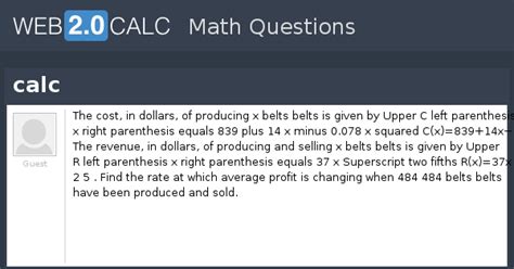 View question - calc