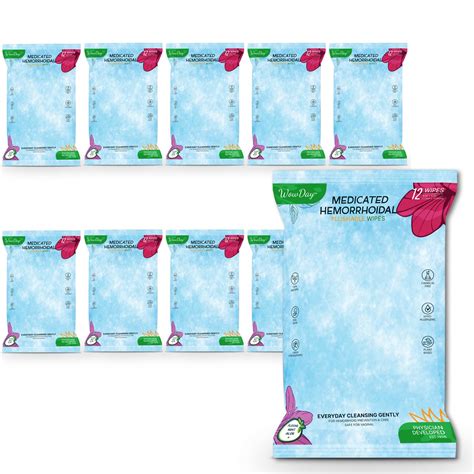 Hemorrhoid Flushable Wipes Travel Size Witch Hazel Medicated Wipes ...