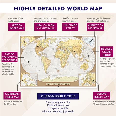 Detailed World Map Poster 的图像结果