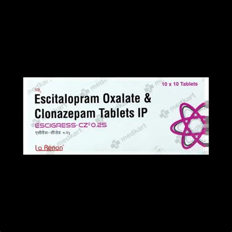 Buy Escigress Cz 0.25Mg Tablet 10S Online at Best Price | Me