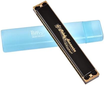Blueberry H-2401-Black 24 Holes 48 Tones Harmonica Mouth Organ Key of C ...