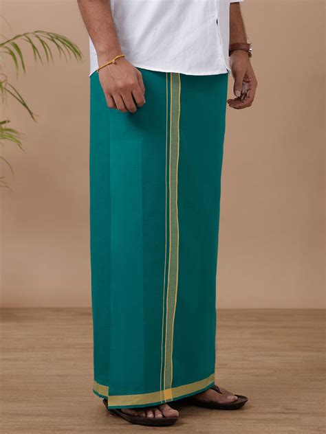Ramraj Men Fancy Border Dhoti Green Mystyle Colour 2