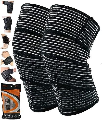 TIMA Elastic Knee Compression Bandage Wraps | Support for Ankle, Knee ...