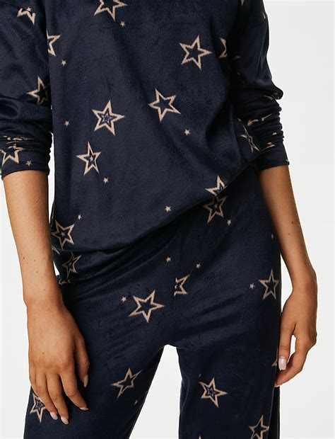 Buy Fleece Star Print Pyjama Set at Marks & Spencer