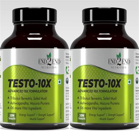 End2End Nutrition Testo-10X Natural Testosterone Booster for Men with ...