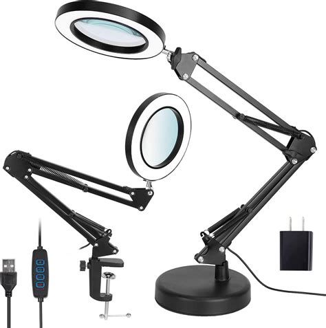 Amazon.com: Magnifying Glass with Light and Stand, 10X Magnifying Lamp ...
