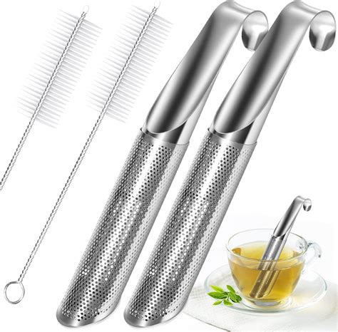 Buy 2 Pack Tea Infuser and 2 Brush, Stainless Steel Tea Infuser Stick ...