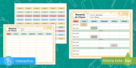 Horario de Clases - Versión Colores Pastel (teacher made)