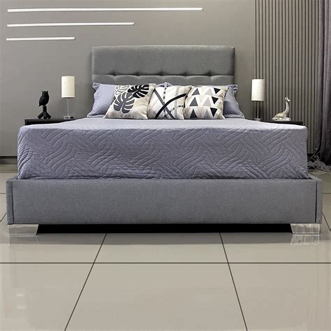 Cama Moderna Luxo com Cabeceira Berlim Linho Bege Rbl King 1,95 X 2,05 ...