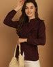 Buy Wine Tops for Women by INDIAN NEEDLE Online | Ajio.com