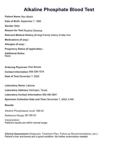 ALK Phos Blood Test & Example | Free PDF Download