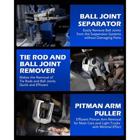 6Pcs Front End Service Kit Pitman Arm Puller Ball Joint Tie Rod Removal ...