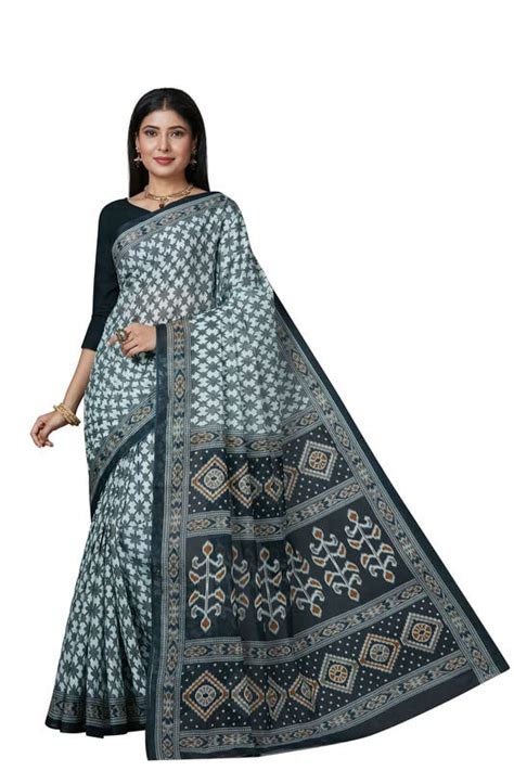 SHANVIKA Women's Pure Cotton Checked Print Saree Without Blouse Piece ...