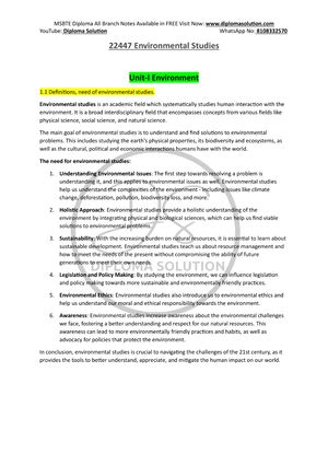 22447 Environmental Studies 2 - Studocu