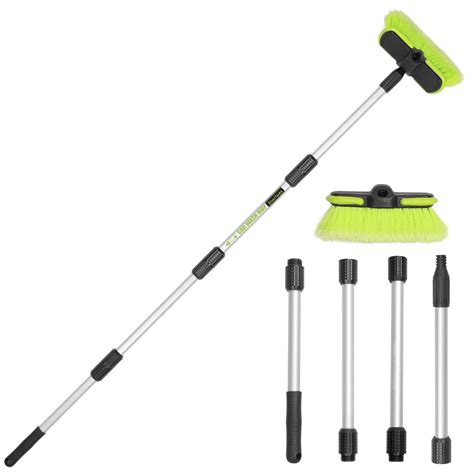 65”165cm Car Wash Brush Long Handle Soft Bristle Scrub Cleaning Mop with 4 Hand-held Places ...