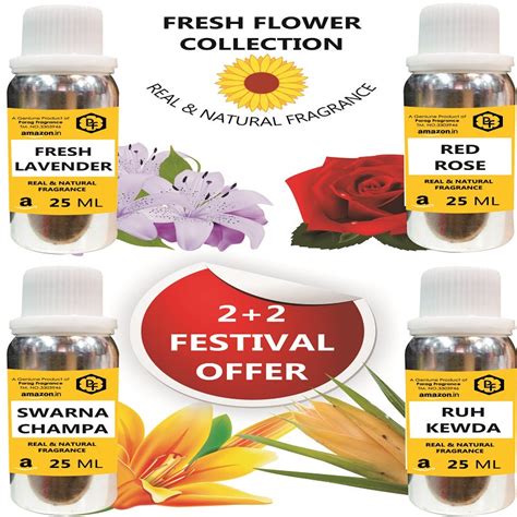 FLOWER COLLECTION ROSE LAVENDER CHAMPA AND KEWDA 25ML EACH – Parag ...