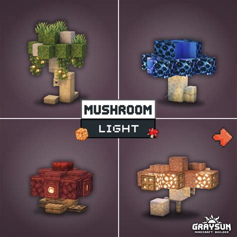 Graysun | Minecraft Builds on Instagram: "🍄Mushroom Lanterns- Minecraft ...