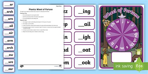 Phase 3 Phonics Wheel of Fortune Spinning Wheel Activity Pack