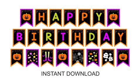 Free free printable halloween happy birthday banner, Download Free free ...