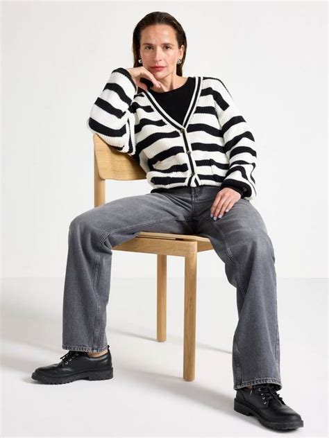Finstickad svart cardigan | Lindex