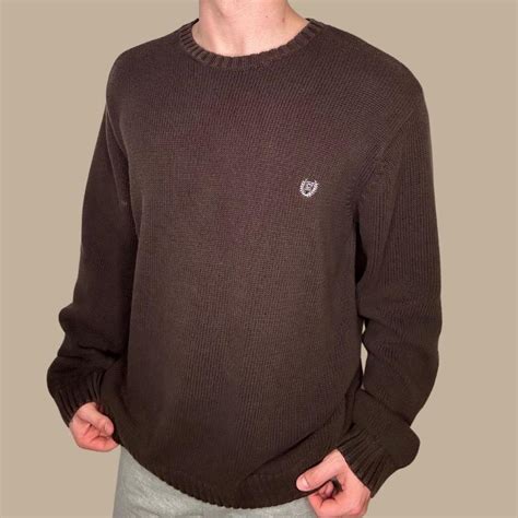 chaps men's brown sweater. -MENS SIZE XLARGE... - Depop
