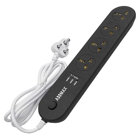ADDMAX Extension Board 10A 220V with 4 Sockets & 2 USB Ports | 3 Meter ...