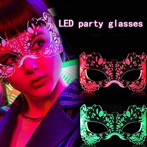 LED Mask Luminous Colorful LED Light Up Glasses Glowing Neon Light for ...