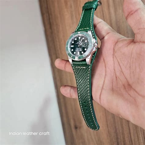 Leather watch strap for Rolex - Indianleathercraft