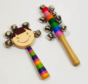 crafthub Wooden Non Toxic Colourful Rattle Toys for New Born Baby ...