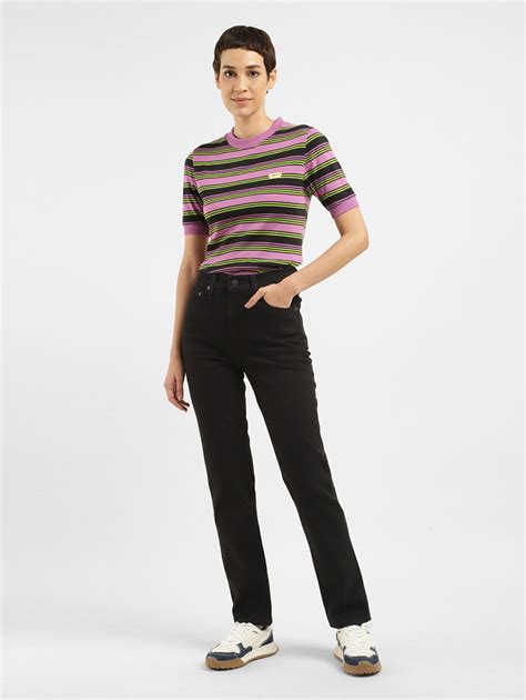 Women's 724 Black Straight Fit High Rise Jeans – Levis India Store
