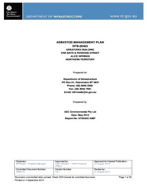 Fillable Online Asbestos register - Department of Corporate and ...