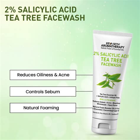 2% Salicylic Acid Tea Tree Facewash BHA Natural Foaming Acne&Pore Care ...