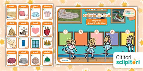 Litera Ă: Galeria de artă – Joc pentru despărțirea în silabe