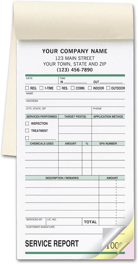 Buy CheckSimple Pest Control Service Receipt Forms, Customized Small ...