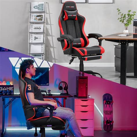 Buy GTRACING GTWD-200 Gaming Chair with Footrest, Adjustable Height ...