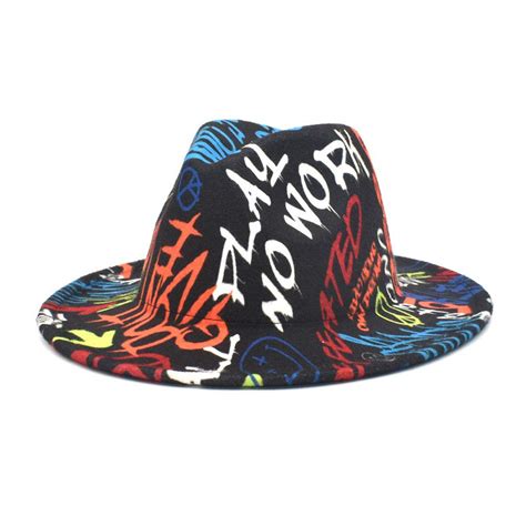 Buy PAODIKUAIWomen's Fedora Tie-dye Fedora Hat Men & Women Wide Brim ...