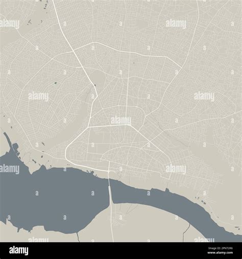 Detailed map of Porto-Novo city, capital of Benin. Municipal administrative area map with ...