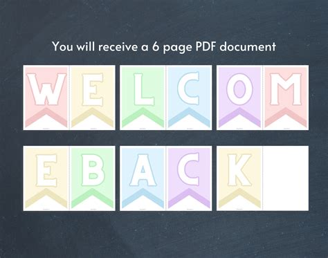 Welcome Back Banner, Printable Banner, Printable Party Supplies ...